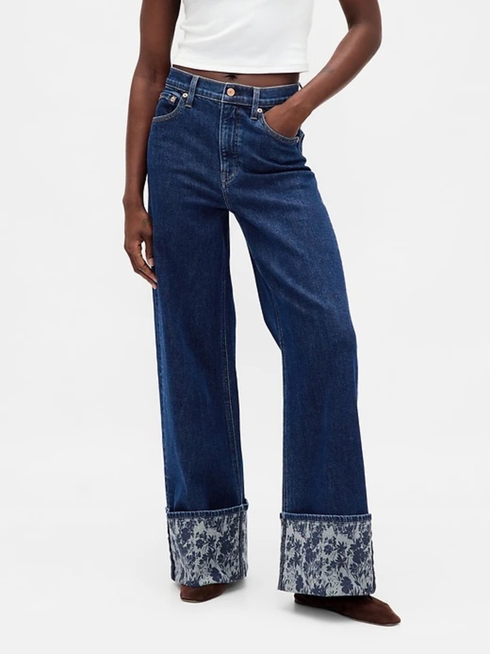 GAP High-Rise Stride Wide Leg Jeans, Size 2